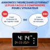 Réveil qui parle modes 12h et 24 heures